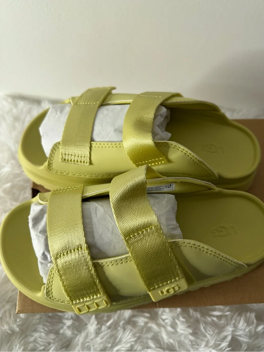 UGG Kids' Lemon Yellow Dual-Strap Slide Sandals